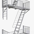 Stairs Roof Ladder Roof Ladder Safety System Safety 3d model