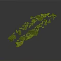 Natural Green and Brown Wood Stone Chunks Scattered on White Background