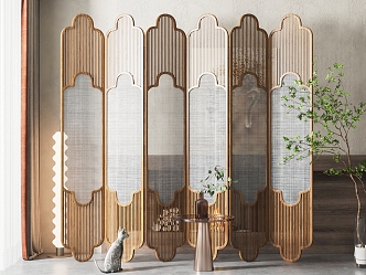 New Chinese Style Screen Partition 3d model