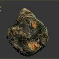 Natural Rock With Colorful Orange Black Brown Hues And Rough Textured Surface