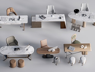 Modern Desk and Chair Desk and Chair Combination Desk and Chair Office Desk and Chair 3d model