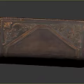 Brown Leather Storage Box With Intricate Carved Decorative Patterns And Vintage Style