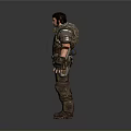 Game Movie Warrior Character In Armored Costume With Battle Gear Standing Pose