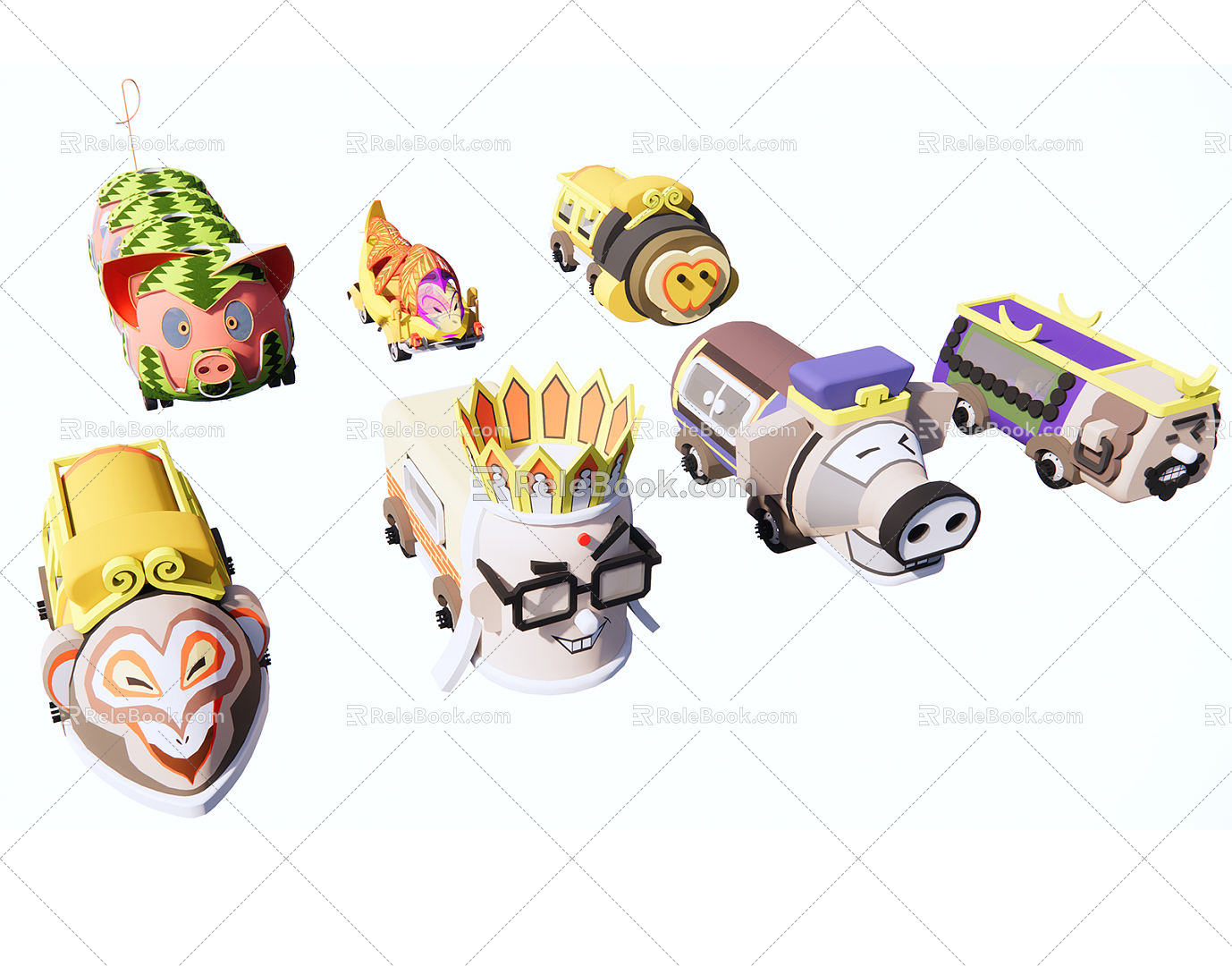 Modern Vans Cartoon Sale Car Westward Journey Theme 3d model