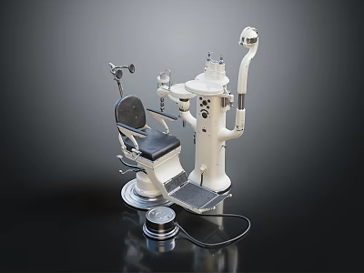 Dental Treatment Equipment With Adjustable Chair Lamp And Instrument Arms 3d model