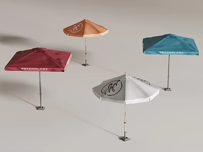 Various Colors Patio Umbrellas with Modern Design for Outdoor Use 3d model