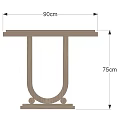 Light Wooden Art Deco Dining Table With Rectangular Top And Curved Legs Design 3d model