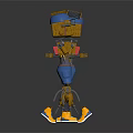 Cartoon Robot Characters With Blue Hats Yellow Bodies Blue Shorts And Yellow Shoes