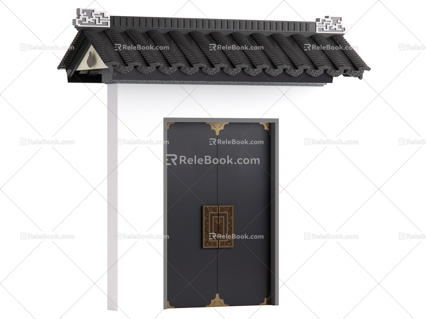 New Chinese Courtyard Gate 3d model