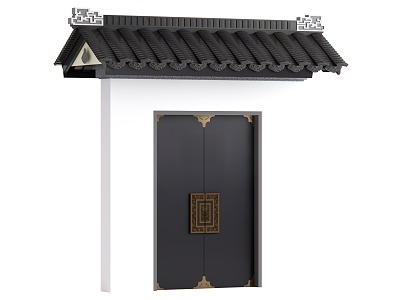 New Chinese Courtyard Gate 3d model