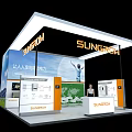 SUNGROW Solar Energy Exhibition Booth With Illuminated Signage And Product Displays