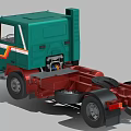 Volvo Green Tractor Truck With Red White Stripes And Cab Design