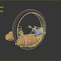 Futuristic Blue Motorcycle With Circular Wheel And Pink Thrusters Design