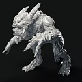 Detailed Monster Sculpture 3D Model Featuring Sharp Spikes And Claws Design 3d model