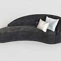 Modern Leisure Sofa Set With Curved Design Soft Gray Upholstery And Decorative Pillows