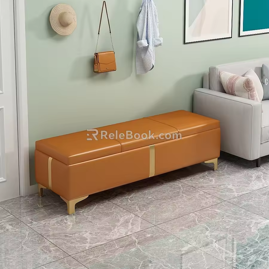 Shoe changing stool door 3d model