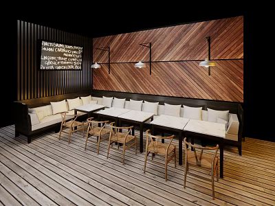 Modern Card Seat Dining Table 3d model