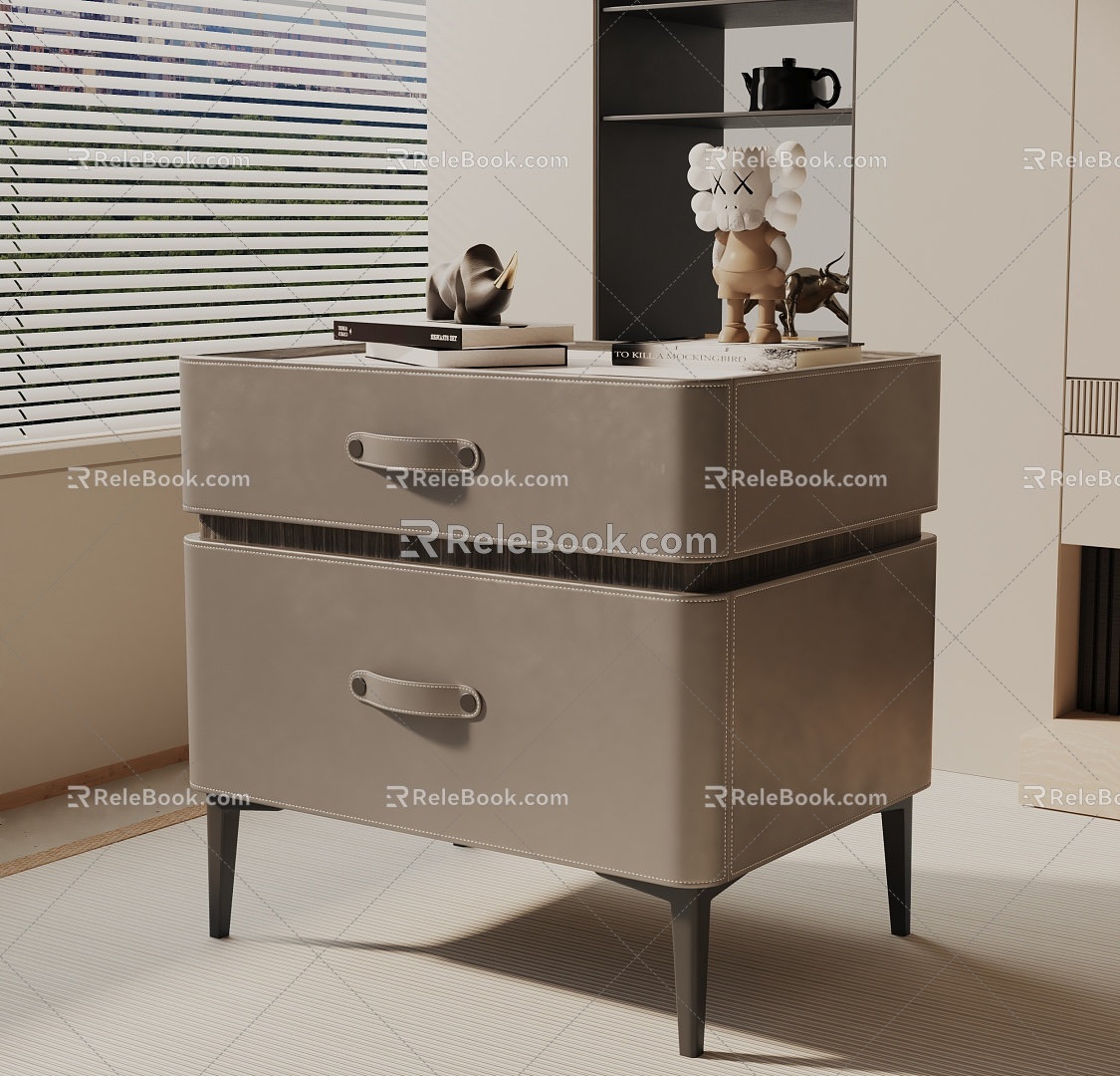 Modern Bedside Cabinet 3d model