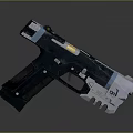 Modern Sci Fi Handgun Weapon With Metallic Surface And Futuristic Details 3d model
