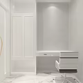 Modern Minimalist SPA Room Interior With Massage Beds Wooden Flooring Round Light And Mirrors