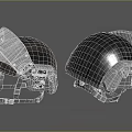 Tactical Protective Helmet With Transparent Visor Dual Color Mesh Panel And Straps