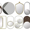 Different Shaped Decorative Mirrors With Various Frame Designs And Patterns 3d model