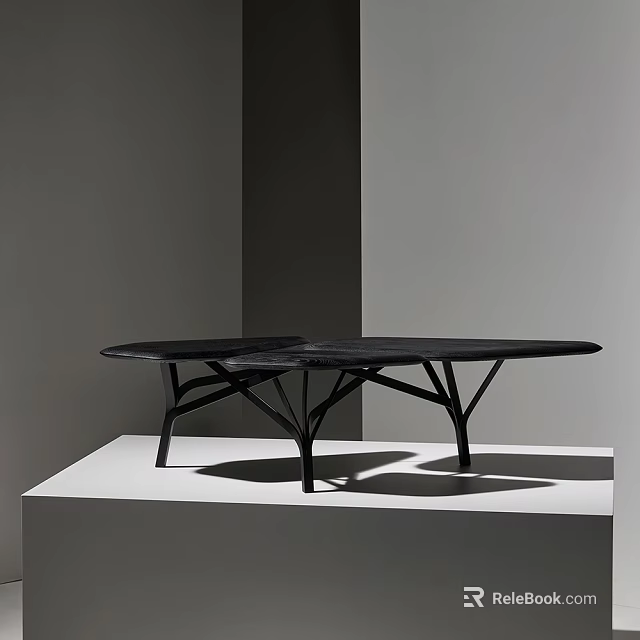 Modern Elegant Coffee Table With Artistic Metal Legs And Sleek Surface Design For Living Room 3d model 