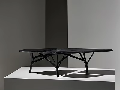 Modern Elegant Coffee Table With Artistic Metal Legs And Sleek Surface Design For Living Room 3d model