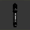 Futuristic Sci Fi Weapon Black Mechanical Pistol With Red Glowing Accents And Textured Grip