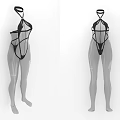 Stylish Black Mesh Bodysuit With Bodycon Design Front And Side View