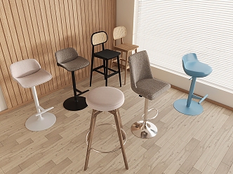 Modern Bar Chair Bar Chair Bar Stool High Stool Rattan Bar Chair 3d model