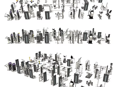 Various Types Of Sports Equipment For Home Gym And Fitness Training 3d model