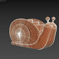 Cute Orange Reptile Snail With Spiral Shell And Staircase Structure Design
