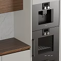 Modern Kitchen Cabinets With White Design Wooden Panels Marble Countertop And Appliances