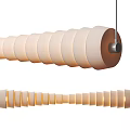 Modern Long Hanging Chandelier With Multiple Cylindrical White Light Shades And Metal Frame