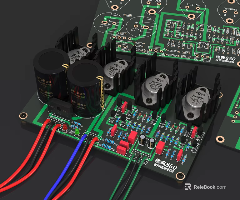 Mobile Phone Digital Circuit Board With Electronic Components Capacitors Heat Sinks And Colored Wires 3d model 