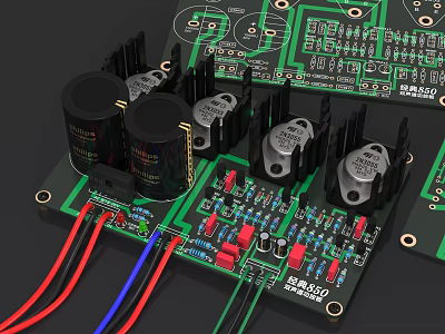 Mobile Phone Digital Circuit Board With Electronic Components Capacitors Heat Sinks And Colored Wires 3d model