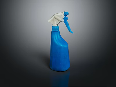 Blue Plastic Trigger Spray Bottle For Daily Household Cleaning Use 3d model