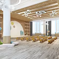 Modern Kindergarten Multi-function Hall Report Hall 3d model