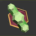 Low Poly Green Cactus In Orange Red Pot On Dark Background Natural Scene