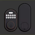 Modern Black Electronic Door Handle With Numeric Keypad And Security Features 3d model