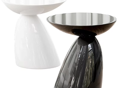 Modern White And Black Plant Stands With Sleek Glossy Design For Home Decor 3d model