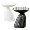 Modern White And Black Plant Stands With Sleek Glossy Design For Home Decor