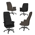 Multiple Styles Black And Brown Leather Modern Office Chair With Wheels