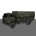 Green Military Truck With Canvas Covered Cargo Bed And Heavy Duty Transport Design
