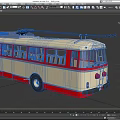 Vintage Tram With Cream And Red Exterior Multiple Windows Interior Seats And Roof Pantograph