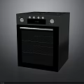 Modern Black Built in Oven With Control Panel And Knobs For Kitchen
