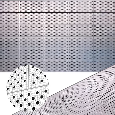 Perforated Metal Panel Building Component For Modern Facade Design And Cladding 3d model