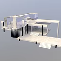 Modern Single Family House With Glass Facade Open Terrace And Stairs