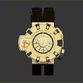 Elegant Gold Luxury Watch With Leather Strap And Mechanical Movement Design 3d model